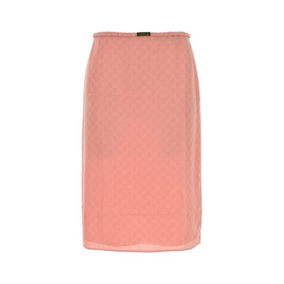 GUCCI Dresses & Skirts - Gucci Women Pink Gg Silk Skirt